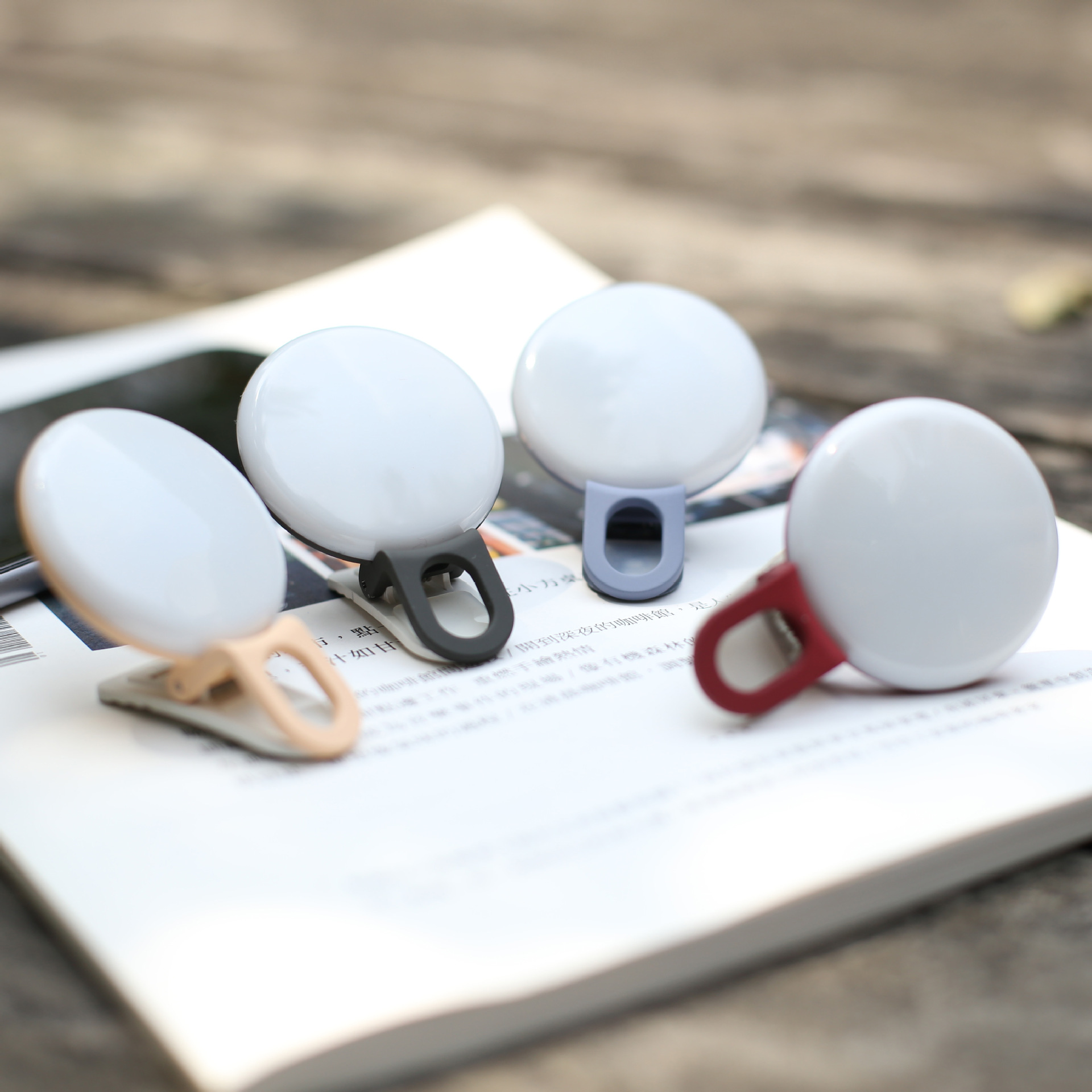 冇心新品美顏補光燈手機自拍便攜LED暖調光手機攝影直播打光美顏