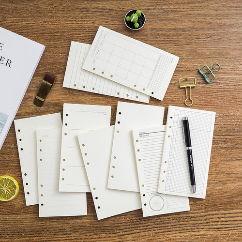 6-hole loose-leaf inner core A6 handbook replacement core grid diary plan dot matrix TODO multiple choices inner page book
