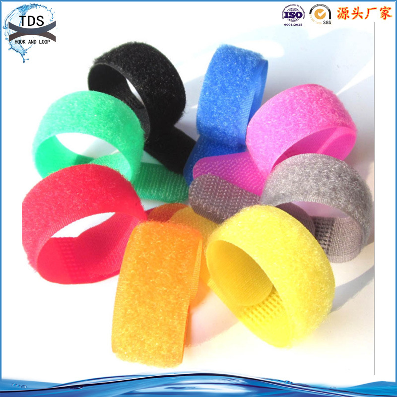 厂家直销P型魔术扎带背对背扎带彩色尼龙魔术贴扎带粘扣带定LOGO