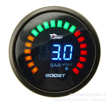 2寸52MM淡墨镜面数字20LED蓝灯增压表 涡轮表BAR 改装车用仪表