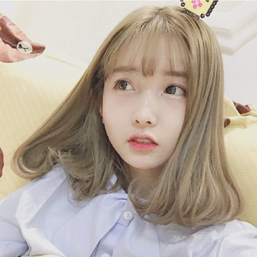 Wig for women, fashionable Korean whole pear flower head with inner buckle, handsome medium and long hair, AliExpress agent for one piece drop shipping