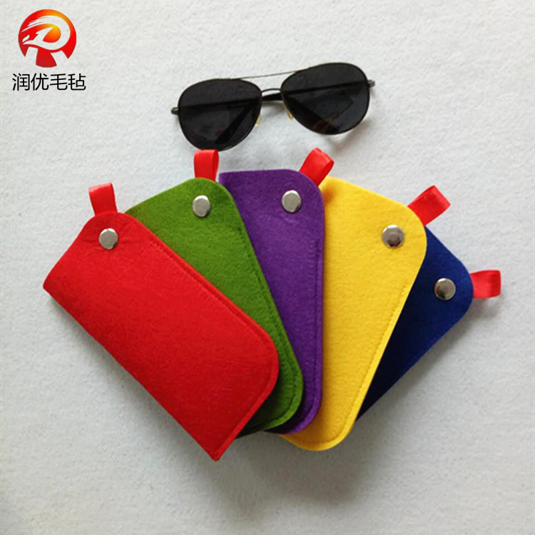 厂家直销毛毡包 毛毡眼镜袋 广告礼品眼镜盒 眼镜收纳包 定制logo