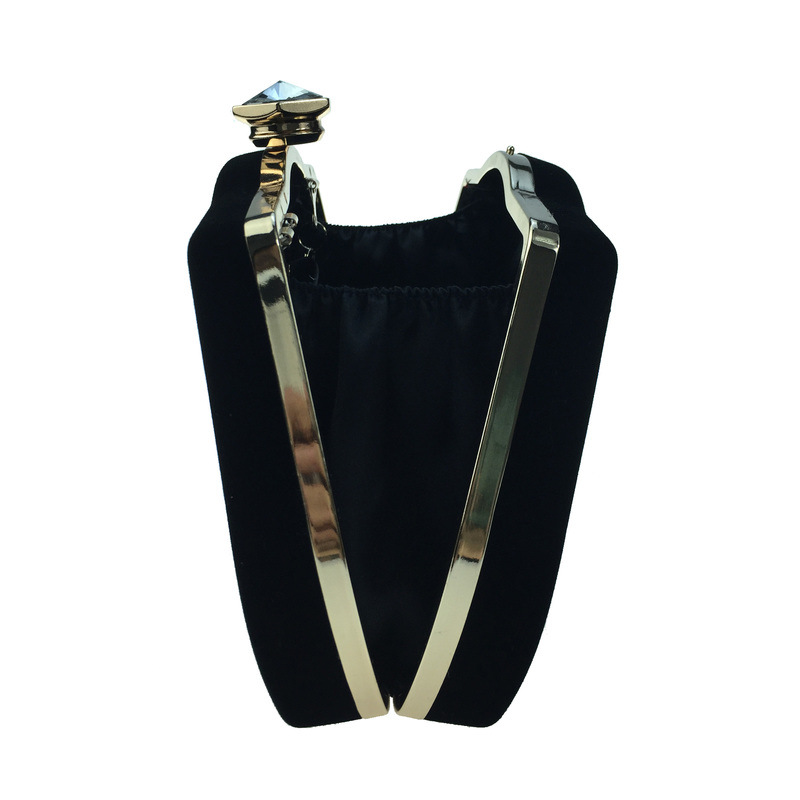 Túi clutch nữ dạ tiệc nhung hình quả bầu đính đá hộp cứng kèm dây xích — Màu đỏ, Màu đỏ rượu, Màu tím, Màu xanh lam chi tiết 31