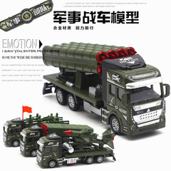 Three alloy military model rocket launchers, missiles, truck models, unicycle toys