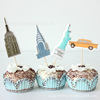 Cake Respuent Toothpick Plutter Party Decoration Paper Cup Cake Piece Piece Flag Constellation EVA