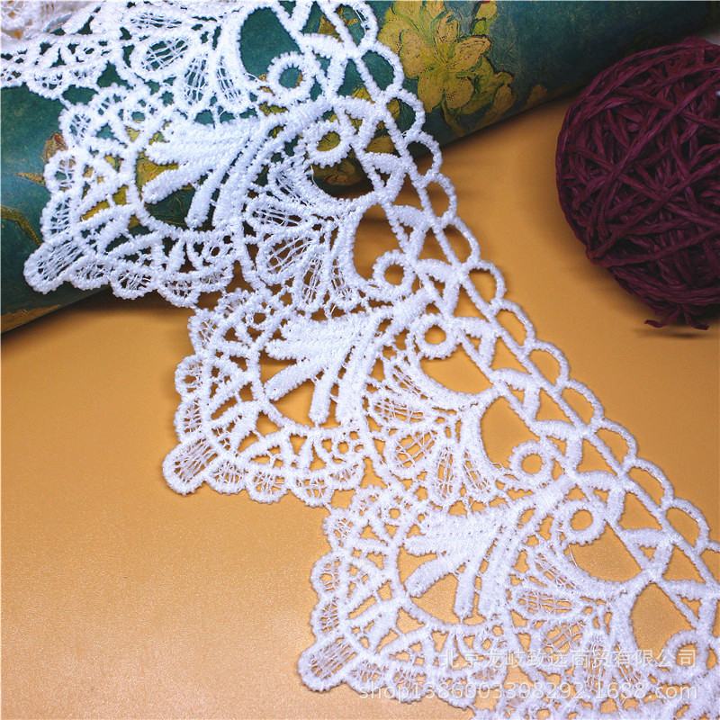 9CM精美水溶牛奶丝花边条码波浪花边蕾丝花边窗帘花边 服装辅料