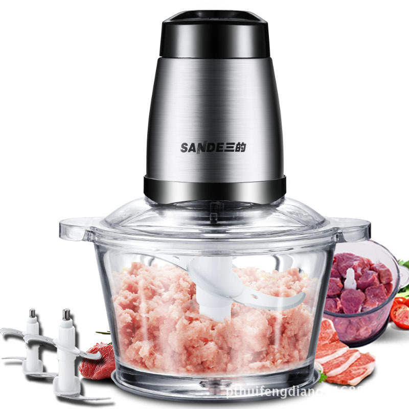 Stainless steel Electric meat grinder Meat grinder The meat mashed garlic machine 2L Meat Mixer