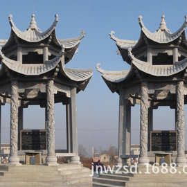 园林石造观赏亭图片 单位石制景观亭子价格 石材加工风景亭厂家