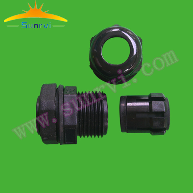 M12分体防水接头 A型防水固定头 旋转型电线固定夹紧头 塑料接头