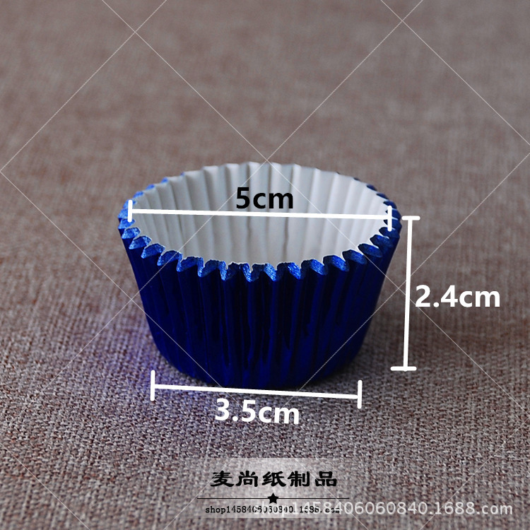 Comercio exterior Exportación de oro y plata color aluminio papel pastel taza de papel pequeño tamaño nieve Mei Niang pastel papel titular de papel de chocolate