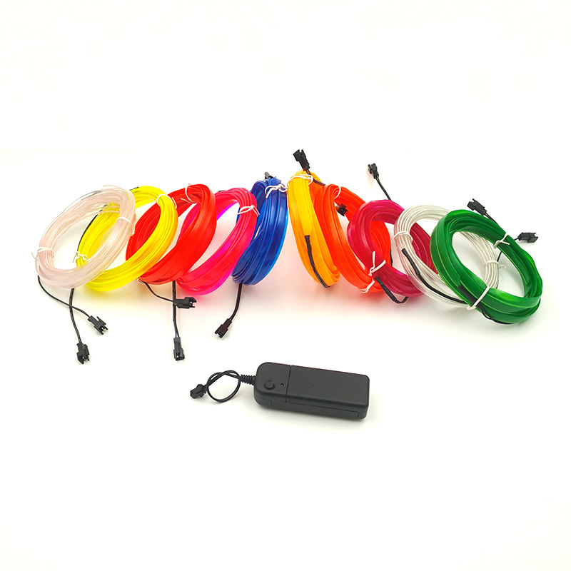 3V caja de batería 2,3mm sola línea lateral luz fría traje 10 colores colorido con borde coche decoración interior