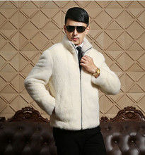 歐美時尚新款仿皮草貂皮大衣休閑修身男裝皮衣保暖的夾克高檔水貂