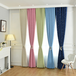 Shading curtain wholesale starry curtain cloth Taobao popular living room bedroom Black Silk shading cloth can be used as bed curtain