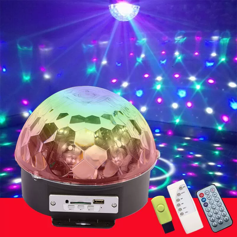 Mp3 Голосовое управление Crystal Magic Ball 6 цветов светодиодные фонари большой волшебный шар лазерный прожектор KTV бар Свадебная сцена крутые огни