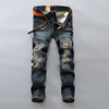 Nostalgic patch jeans in European and American jeans