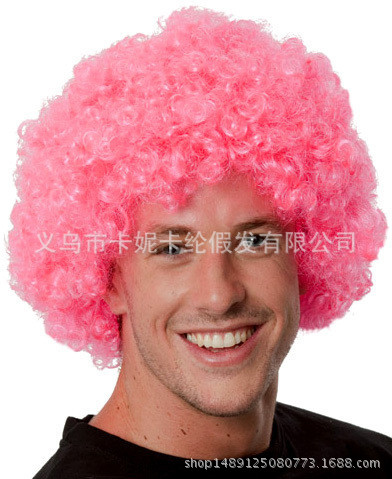 Actuando pelucas, fans, cabello rizado, peluca de payaso con cabeza explosiva esponjosa divertida