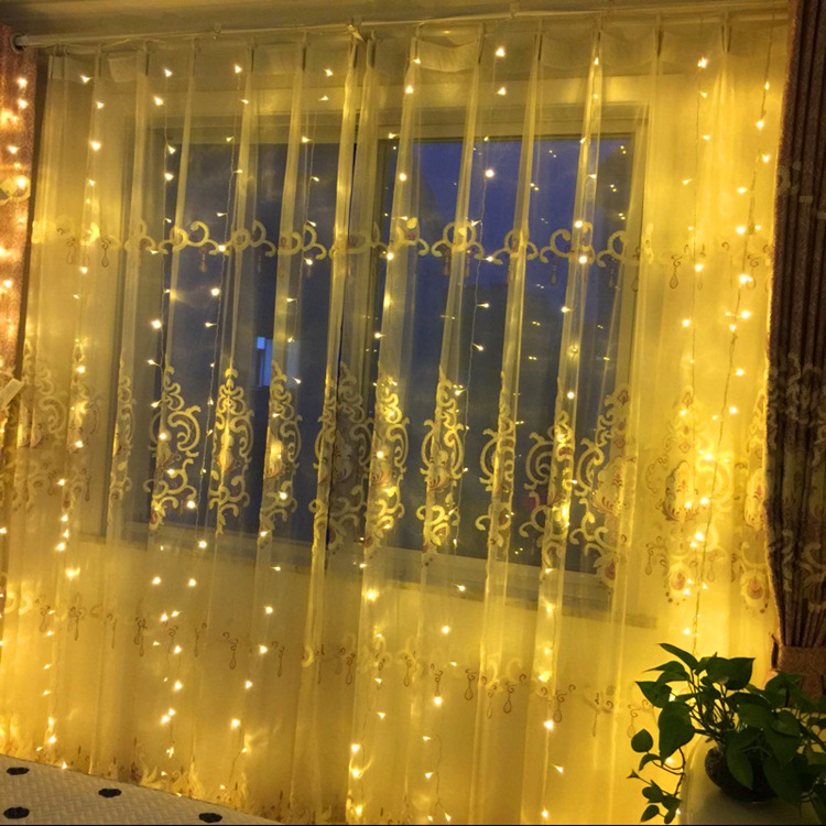 LED窗帘灯房间窗户装饰彩灯节日婚庆浪漫灯串拍摄影酒店场景布置