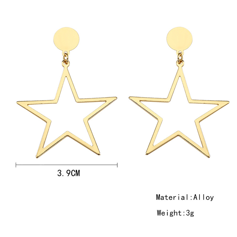 Exaggerated Cutout Pentagram Earrings Wholesale display picture 1