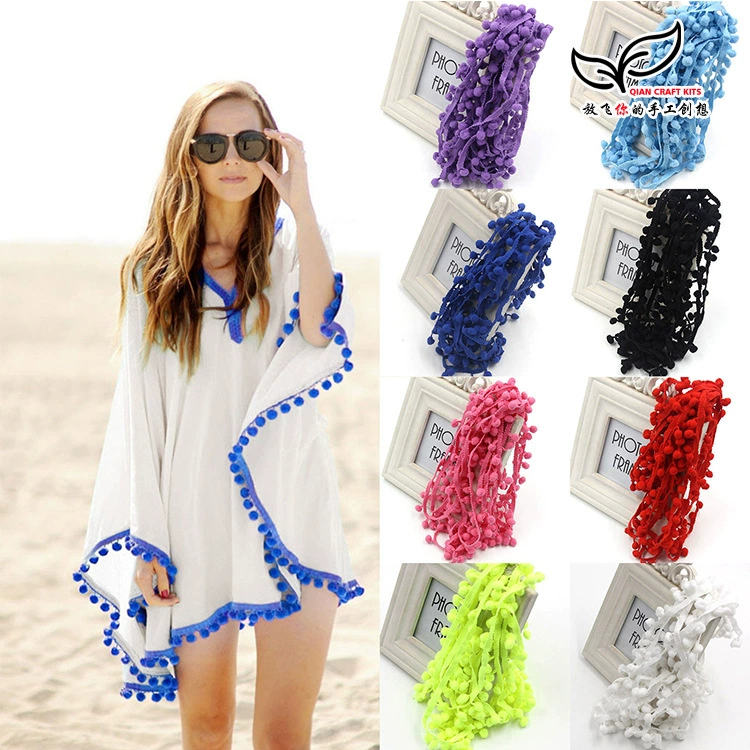 35 цвет 1,1 см в наличии мяч для волос висит прямой мяч кружево помпон кружево хлопок кружево сплошной цвет Защита окружающей среды