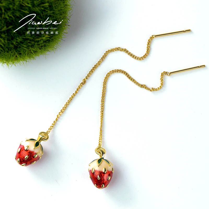 批发采购耳钉-日韩国气质长款水晶吊坠耳线耳