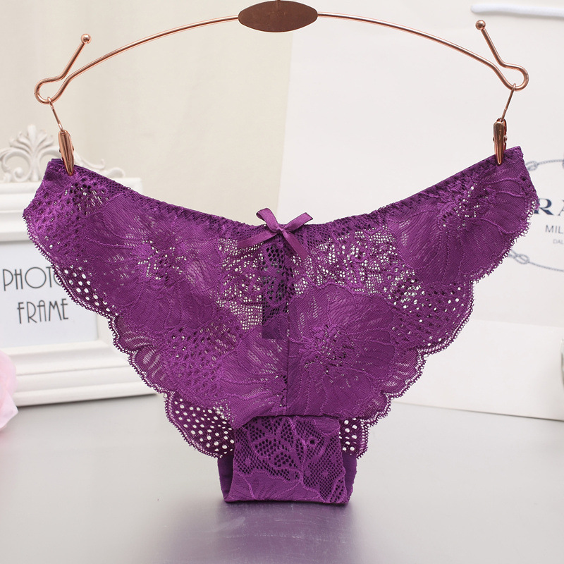 Ladies sexy panties hollow lace low-wais...