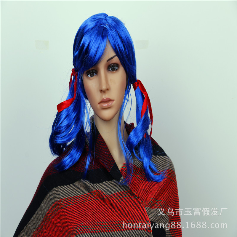 厂家直销 欧美假发 瓢虫少女/女爵 蓝色双马尾动漫cosplay假发