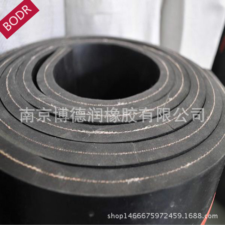 南京橡胶厂 直销黑色夹布橡胶板 橡胶垫 耐压耐磨橡胶板 3mm