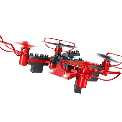 新品DIY小颗粒积木拼装遥控四轴飞行器2.4G遥控飞机模型玩具