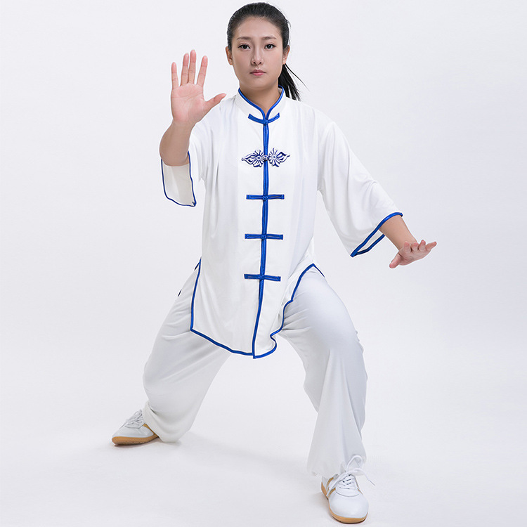 Short sleeves tai chi clothing for women and men morning training suit sleeve martial arts performance costume Taiquan Costume