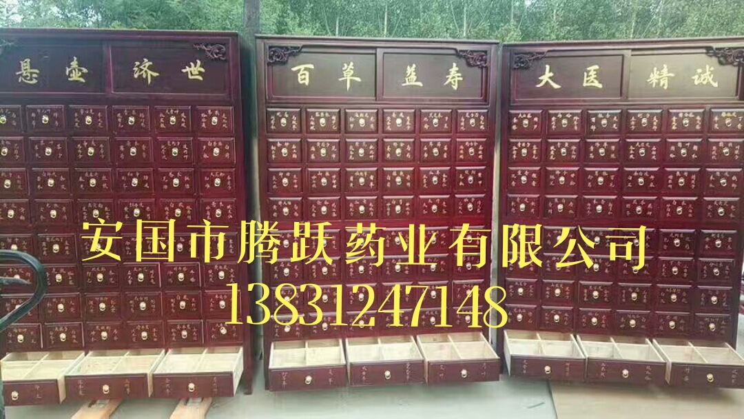 Traditional Chinese Medicine Cabinet 51 Drawer Camphor Pine Herb Storage Chest 2150x1400x600mm in use