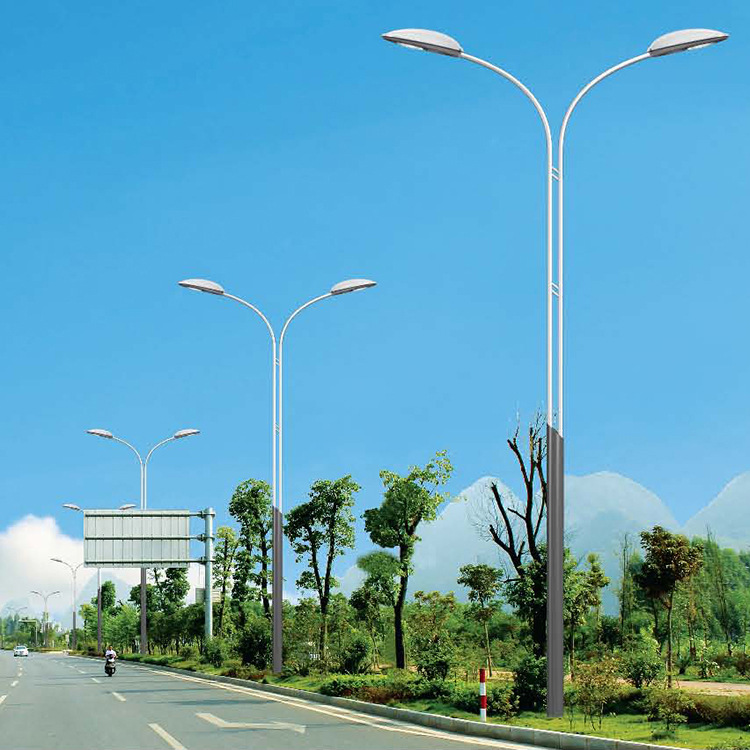 可靠厂家供应：高质量12米双臂LED路灯杆，专业LED路灯生产厂家