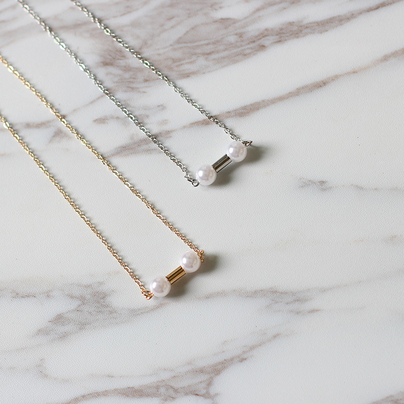 8g Weight Necklace Classification Wedding, Travel Occasion Women'S Gender Gold, Silver Color Fashion Pearl Short Necklace 6