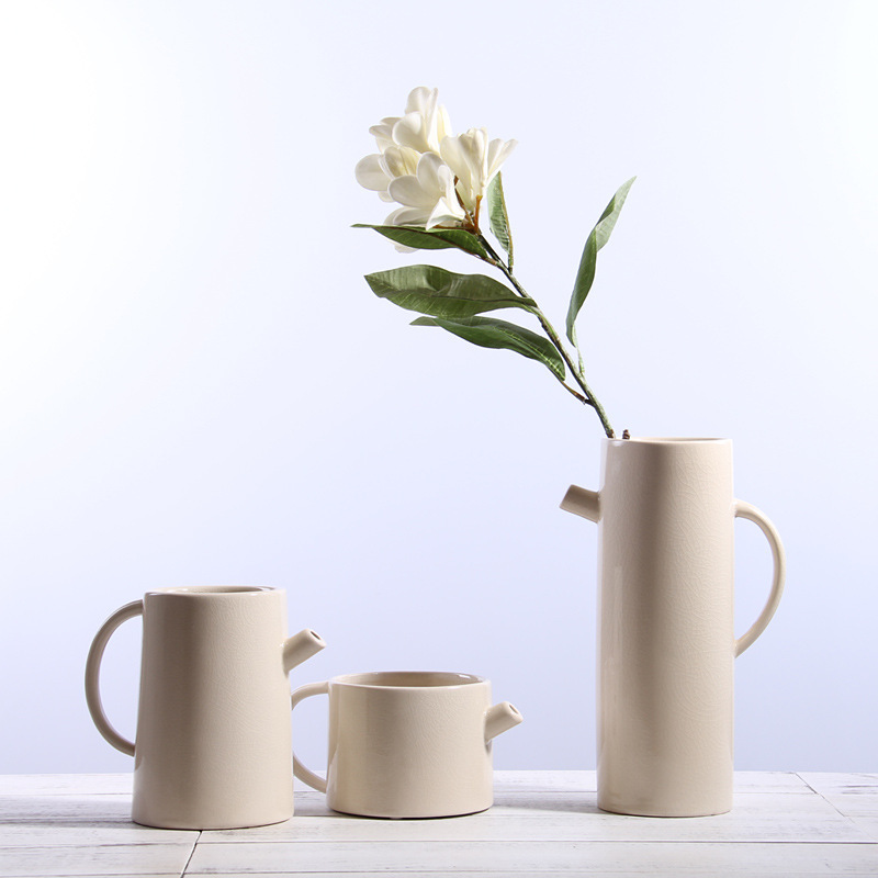 Nordic simple moderna hervidor de agua florero decoración creativa sala de estar gabinete de vino decorativo gabinete de cerámica titular de la flor al por mayor