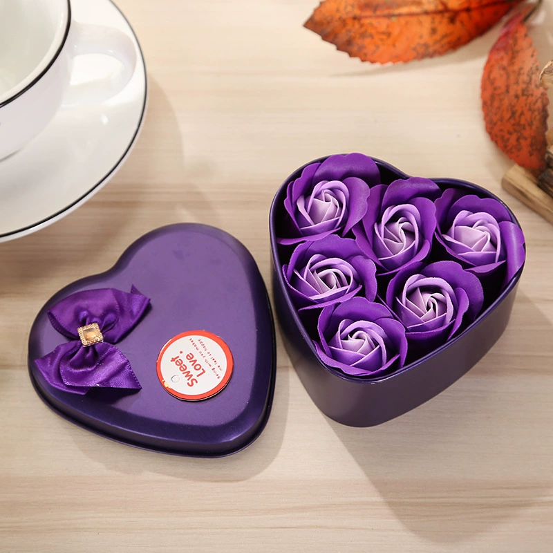 Soap, creative wedding flowers, tin box contains rose, creative gift, custom-made