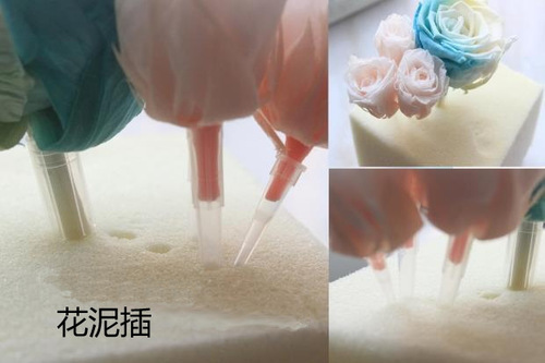 Preserved flower rose gift box flower flower mud insert micro landscape production preserved flower dried flower mud holder