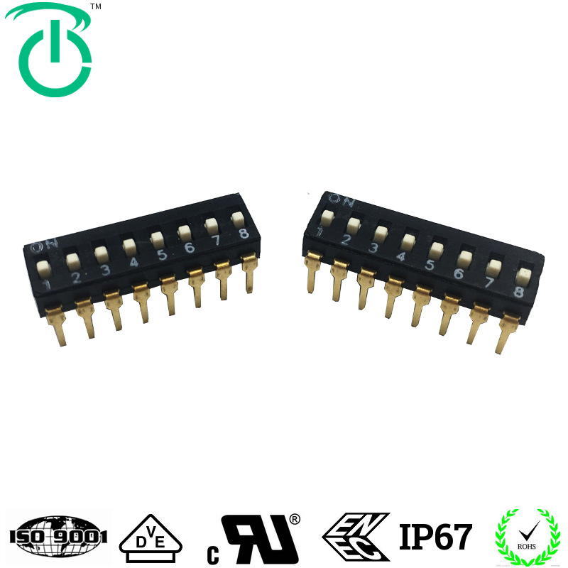 变频器电梯专用双列直插正向8位位二进制侧向DIP程式拨码开关