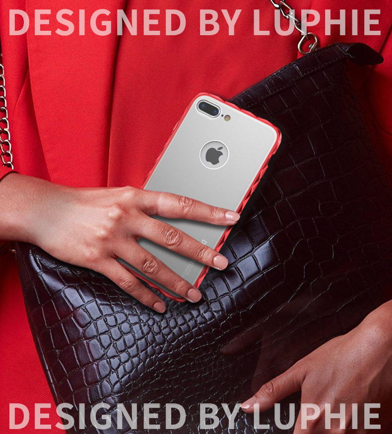 Luphie Diamond Edge Slim Light Aluminum Bumper Frosted PC Back Cover Case for Apple iPhone 8 Plus & iPhone 8