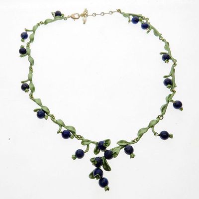 Europe, America, Japan and Korea Vintage wholesale Jewelry Explosive money lapis lazuli Blueberry green Paint Necklace goddess Session