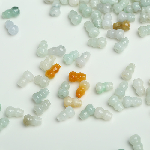 Burmese Jadeite Jade Three-color Jade Gourd Bead DIY Jade Accessories Jade Wholesalers
