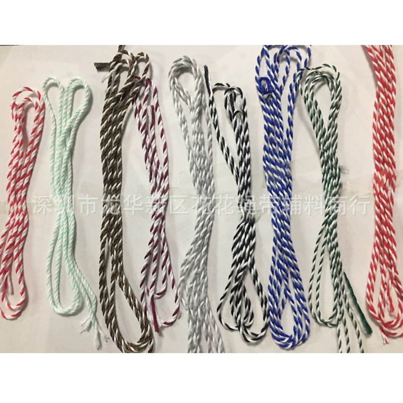 В наличии 2-прядная 3-прядная межцветная витая веревка хлопковая веревка Красный Белый Черный и Белый Красный Белый Синий Золотой Белый 1 мм2 мм веревка для бирки для рукоделия