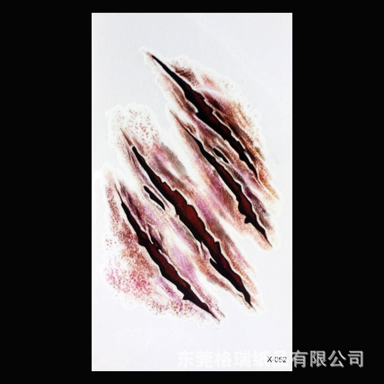 万圣节伤疤纹身贴纸 小清新疤痕纹身贴真实伤口 Halloween tattoo-阿里巴巴