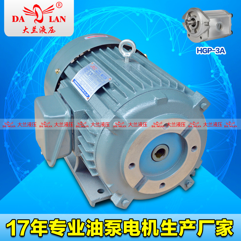 鞋机3HP5.5HP大兰DALAN液压电机 HGP-3A油泵电机DL-112M-4-4KW