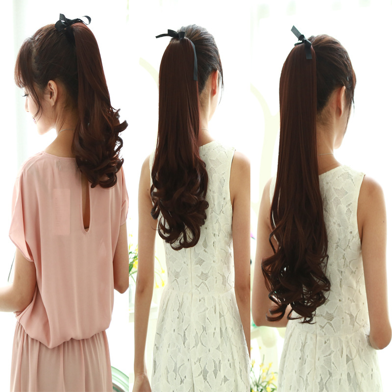 Ponytail wig Curly ponytail Curls female Fake braids Fake pony tail Hair simulation Big waves roll Ponytail