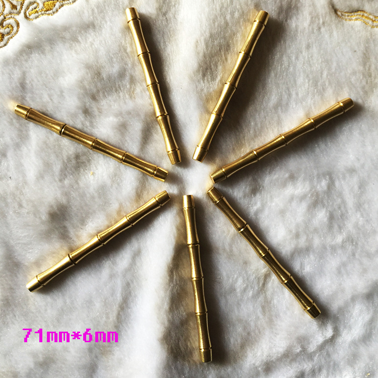 沉香香插 烟丝铜针 礼盒烟插黄色竹节铜针 烟丝礼盒配套铜针