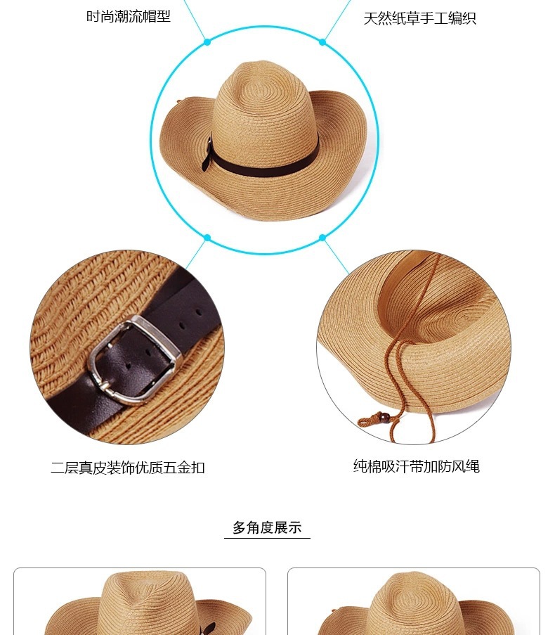 Summer Foldable Outdoor Straw Hat Wholesale Nihaojewelry display picture 6