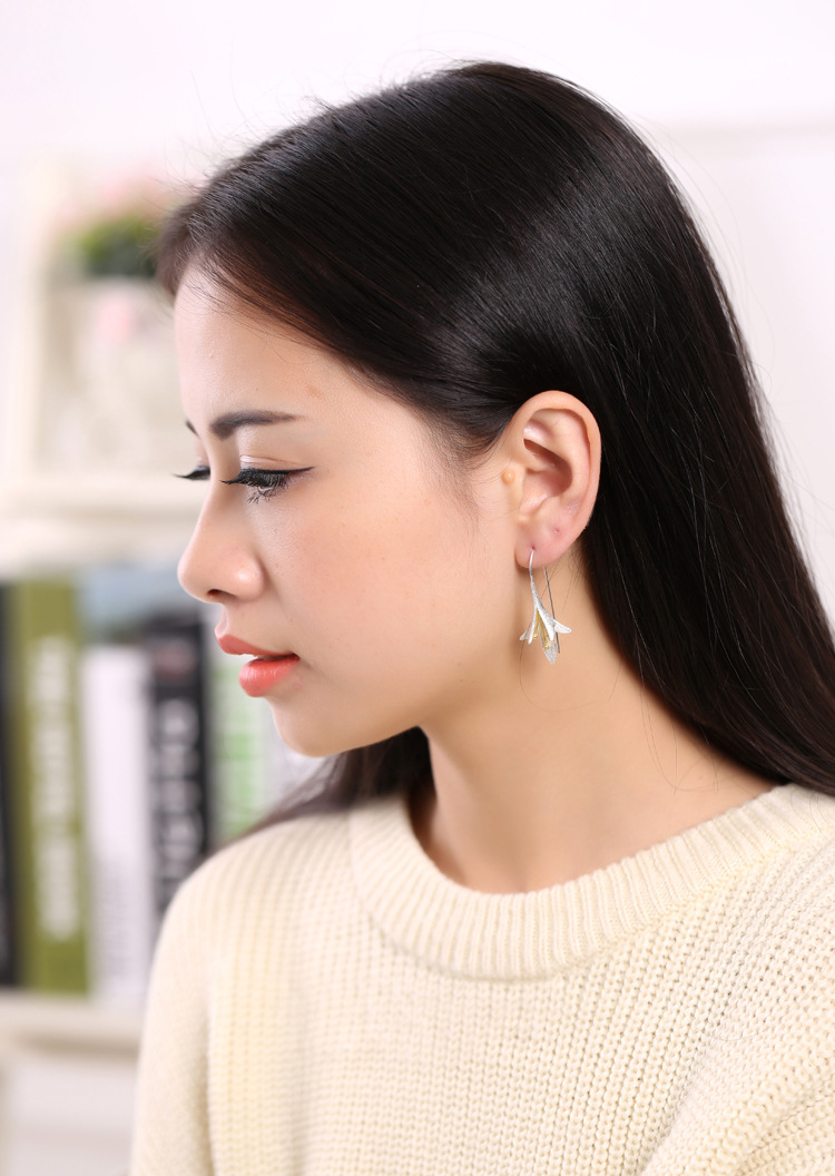 Pendientes de plata esterlina s925 pendientes Tailandia artesanía moda elegante flor pendientes de plata esterlina joyería de plata al por mayor