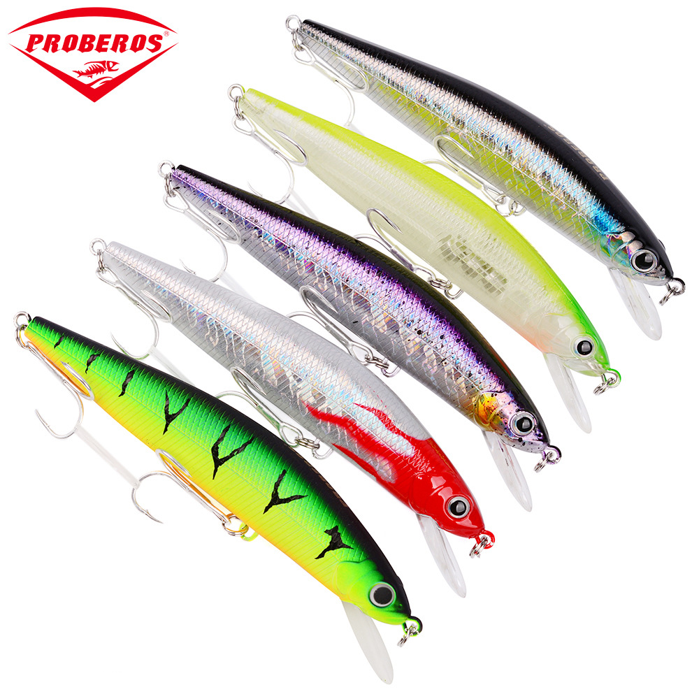 5 Colors Shallow Diving Minnow Lures Sinking Hard Plastic Baits Fresh Water Bass Swimbait Tackle Gear