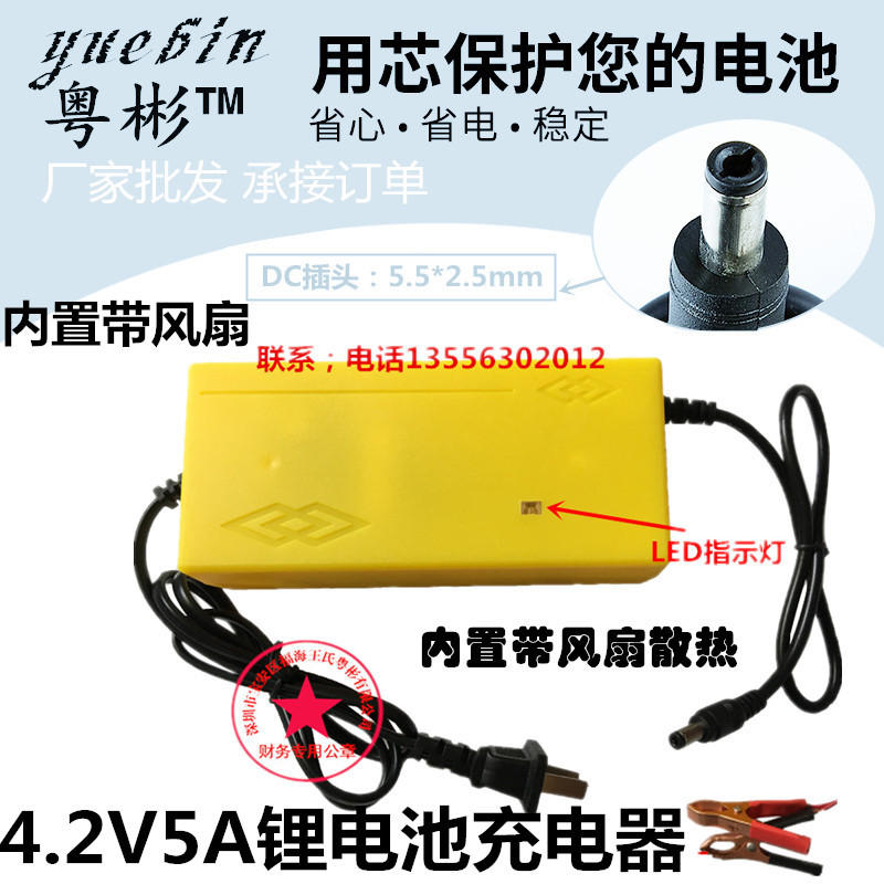 厂家直销4.2V5A锂电池充电器 桌面式锂电池充电器带反接 足功率