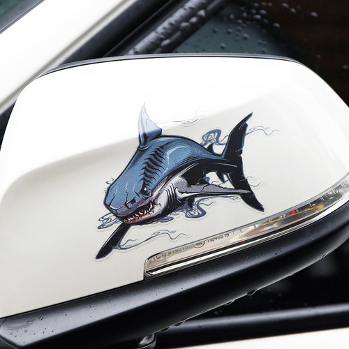 New Horror Shark Bear Scratch Proof Sticker Transparent Corner Shark Car Decal Wholesale