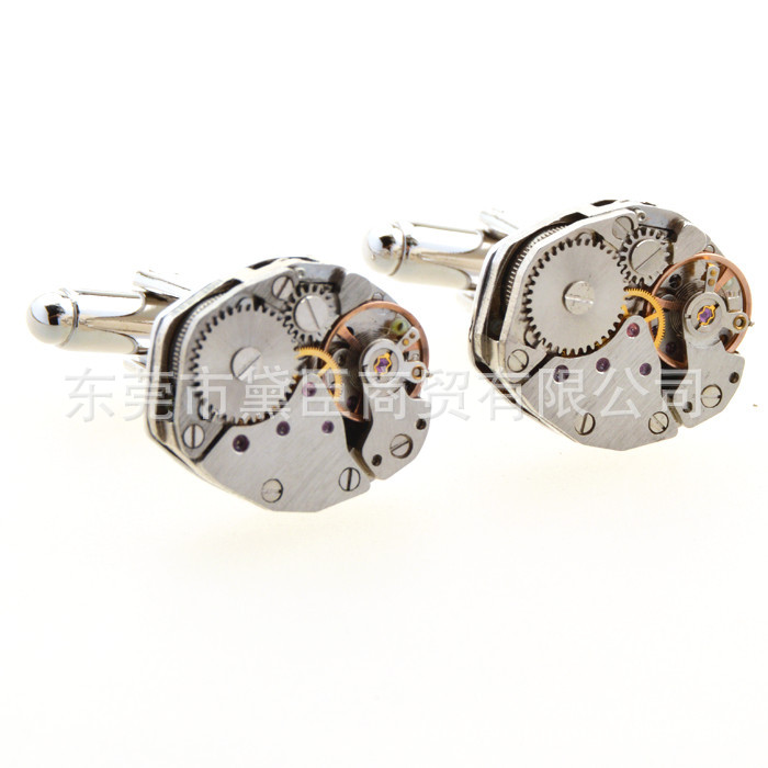 Dongguan cufflinks in stock Oval movement cufflinks punk gear cufflinks men's French cufflinks